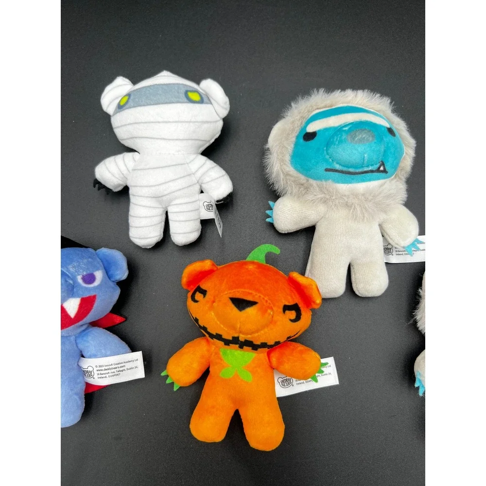 Deddy Bears 2023 Plush Lot 5pc Vampire Mummy Pumpkin Yeti Halloween Toys